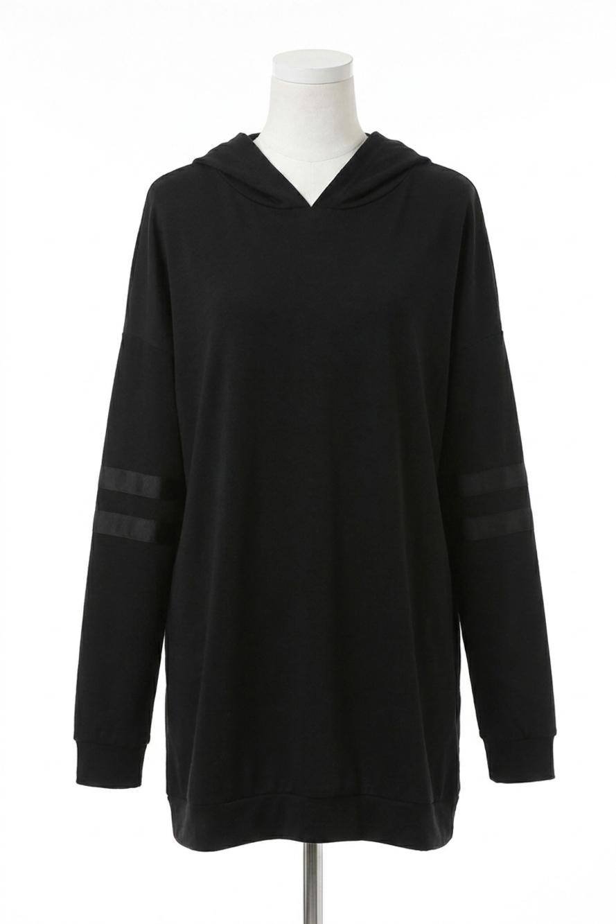 NEW PJ HARLOW pj harlow destiny french terry hooded sweatshirt with satin trim i